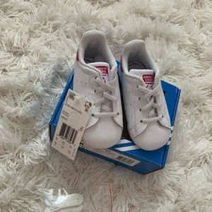 Adidas Stan smith crib white and pink